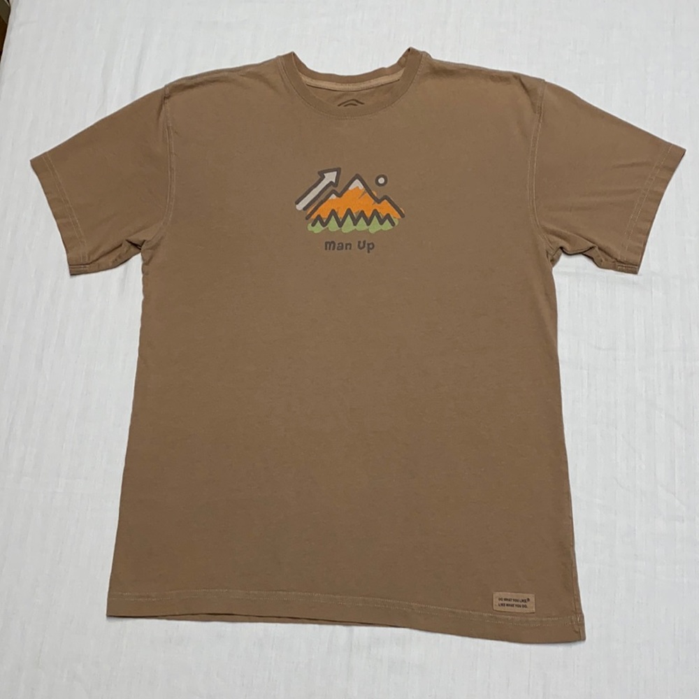 Life is Good Tee Shirt. Men’s Small. “Man up”